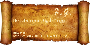 Holzberger Györgyi névjegykártya
